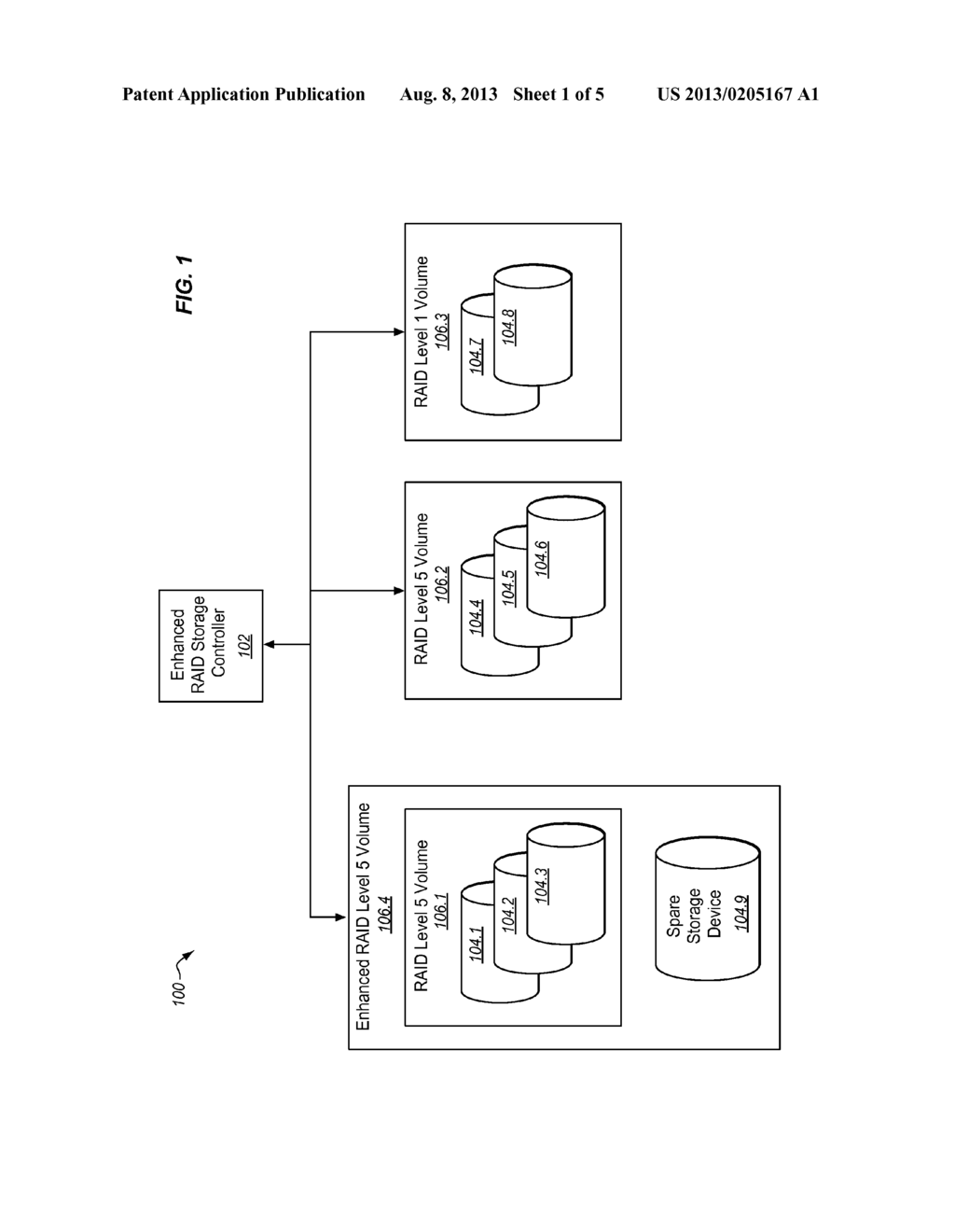 METHODS AND SYSTEMS FOR TWO DEVICE FAILURE TOLERANCE IN A RAID 5 STORAGE     SYSTEM - diagram, schematic, and image 02