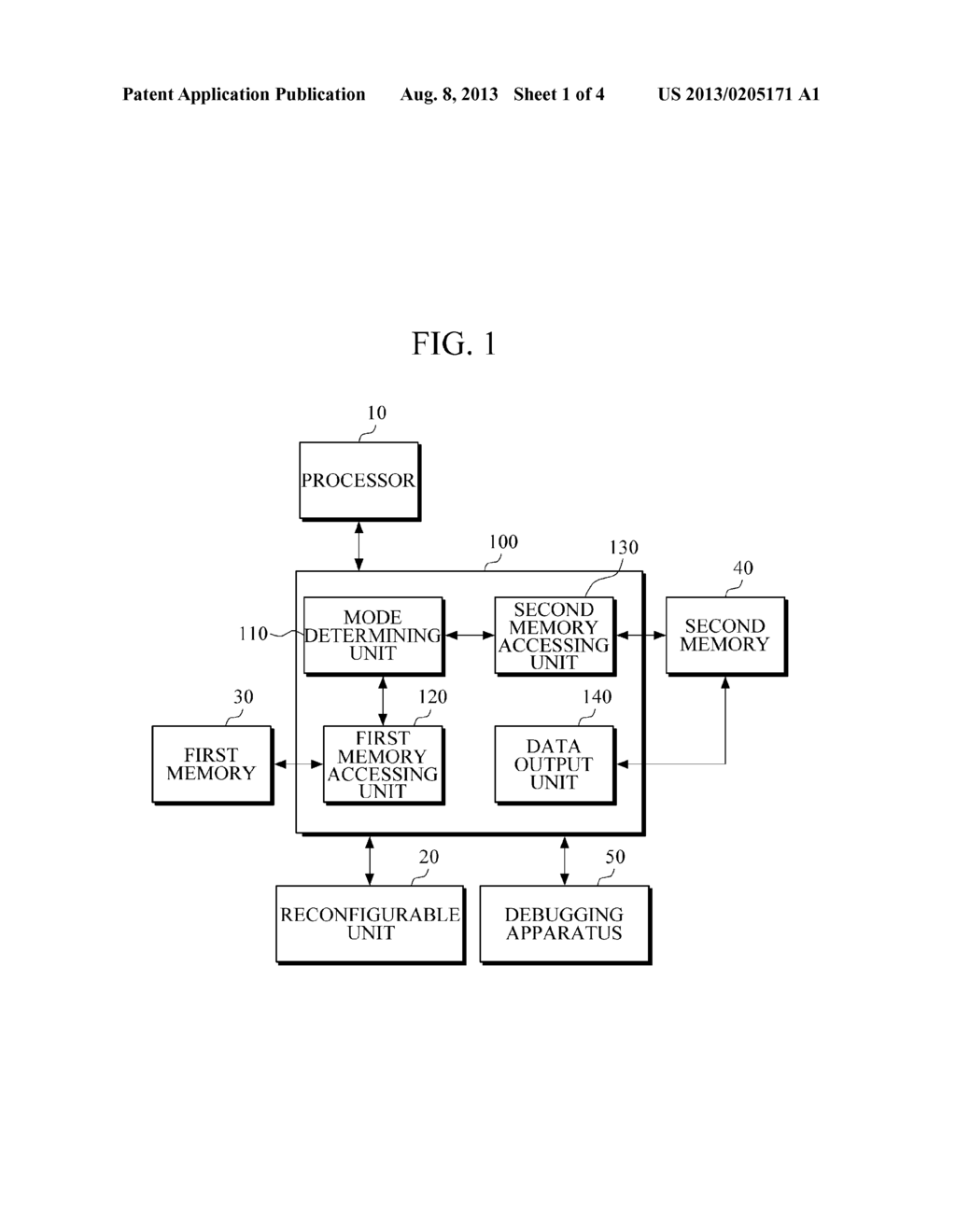 FIRST AND SECOND MEMORY CONTROLLERS FOR RECONFIGURABLE COMPUTING     APPARATUS, AND RECONFIGURABLE COMPUTING APPARATUS CAPABLE OF PROCESSING     DEBUGGING TRACE DATA - diagram, schematic, and image 02