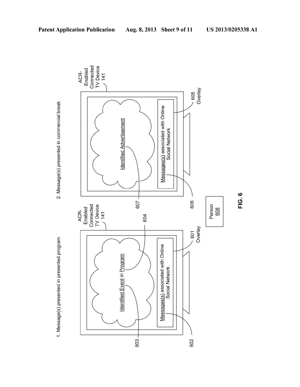 METHOD AND SYSTEM FOR SYNCHRONIZATION OF MESSAGES TO CONTENT UTILIZING     AUTOMATIC CONTENT RECOGNITION - diagram, schematic, and image 10