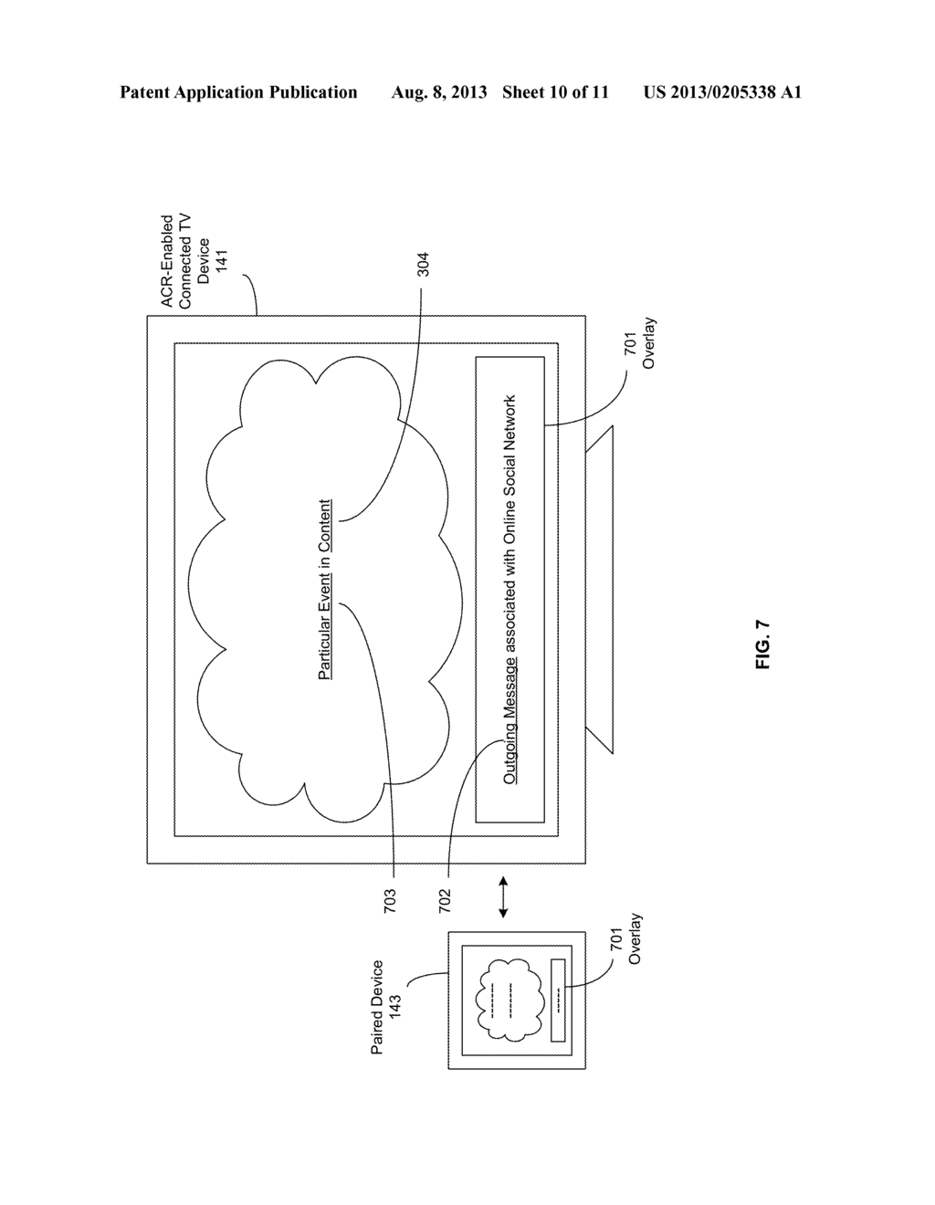 METHOD AND SYSTEM FOR SYNCHRONIZATION OF MESSAGES TO CONTENT UTILIZING     AUTOMATIC CONTENT RECOGNITION - diagram, schematic, and image 11