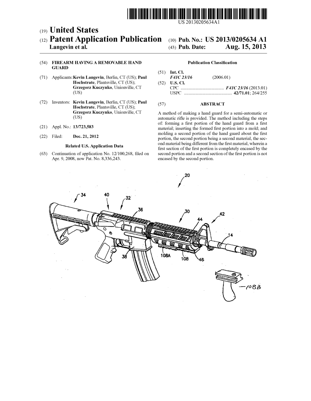 FIREARM HAVING A REMOVABLE HAND GUARD - diagram, schematic, and image 01