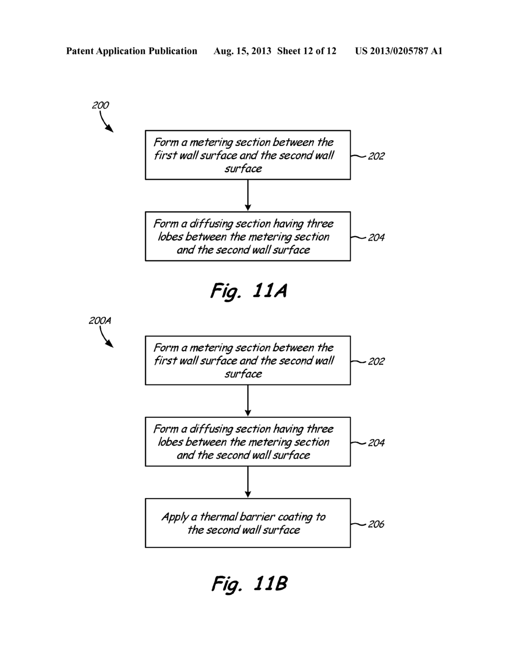 TRI-LOBED COOLING HOLE AND METHOD OF MANUFACTURE - diagram, schematic, and image 13