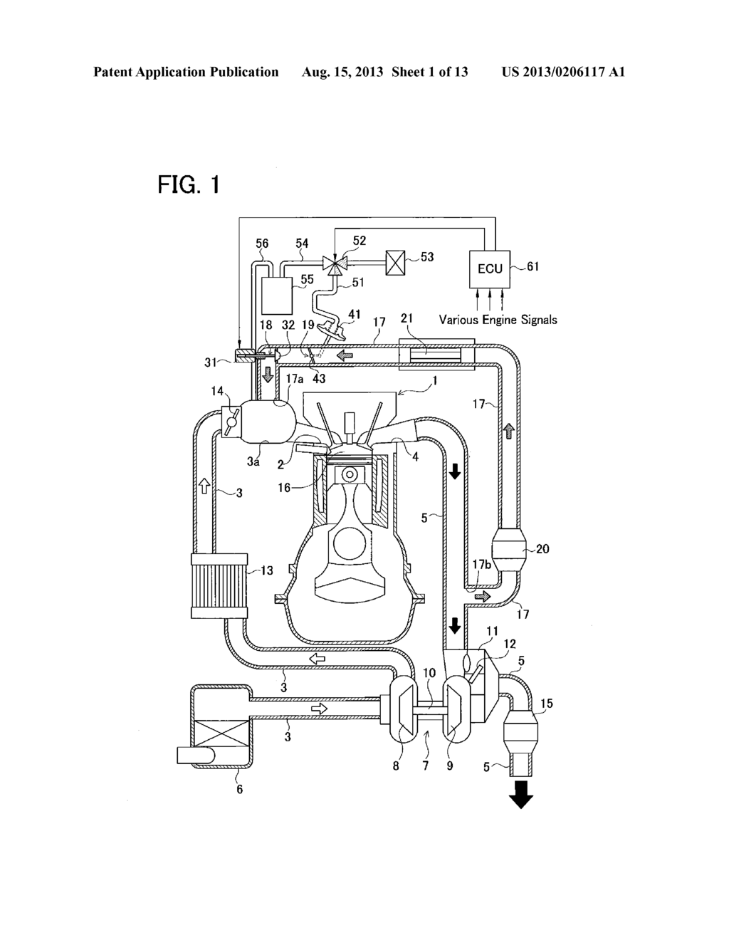 EXHAUST GAS RECIRCULATION APPARATUS FOR ENGINE - diagram, schematic, and image 02