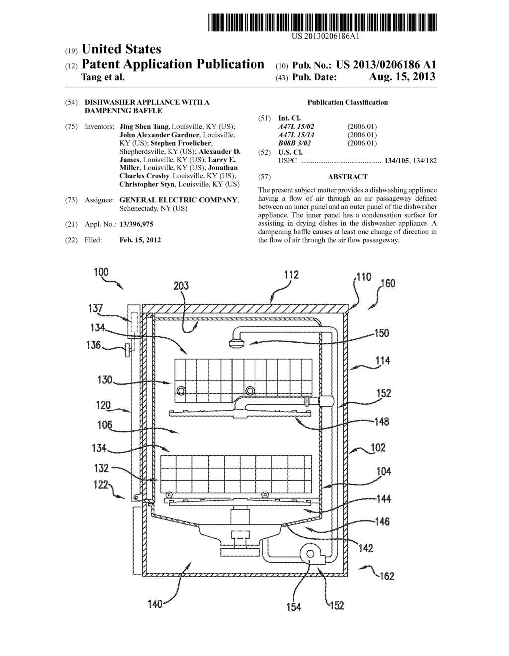 DISHWASHER APPLIANCE WITH A DAMPENING BAFFLE - diagram, schematic, and image 01