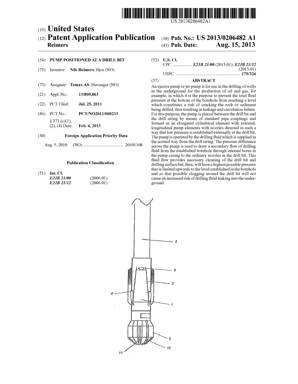 PUMP POSITIONED AT A DRILL BIT - diagram, schematic, and image 01