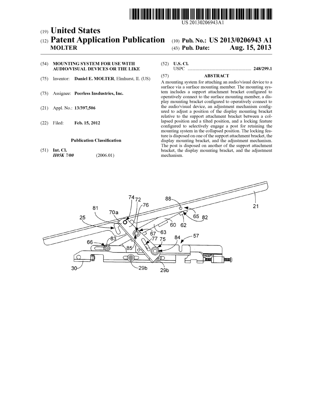 MOUNTING SYSTEM FOR USE WITH AUDIO/VISUAL DEVICES OR THE LIKE - diagram, schematic, and image 01