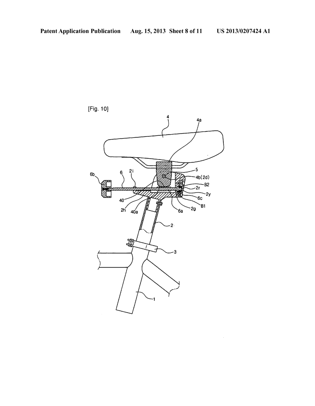 APPARATUS FOR ADJUSTING SADDLE RETAINING ANGLE OF BICYCLE - diagram, schematic, and image 09