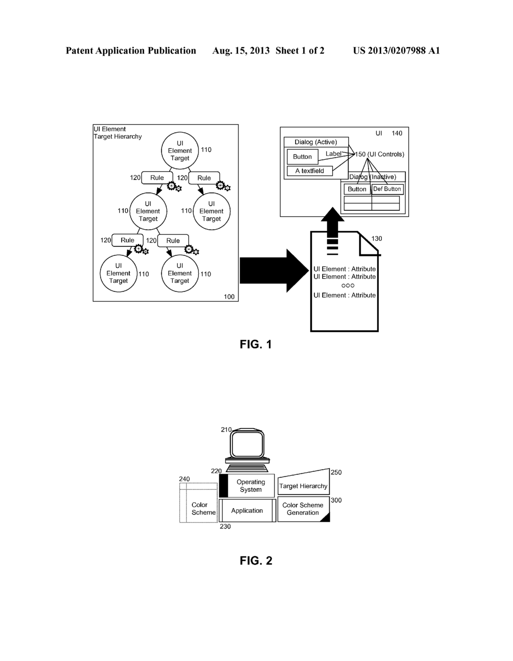 USER INTERFACE (UI) COLOR SCHEME GENERATION AND MANAGEMENT ACCORDING TO     VISUAL CONSISTENCY OF VISUAL ATTRIBUTES IN THE COLOR SCHEME - diagram, schematic, and image 02