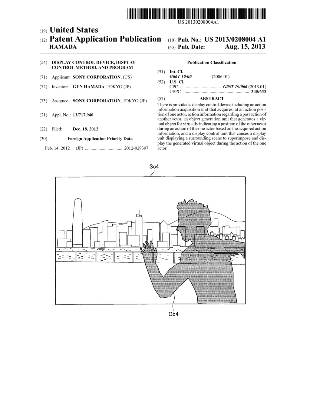 DISPLAY CONTROL DEVICE, DISPLAY CONTROL METHOD, AND PROGRAM - diagram, schematic, and image 01