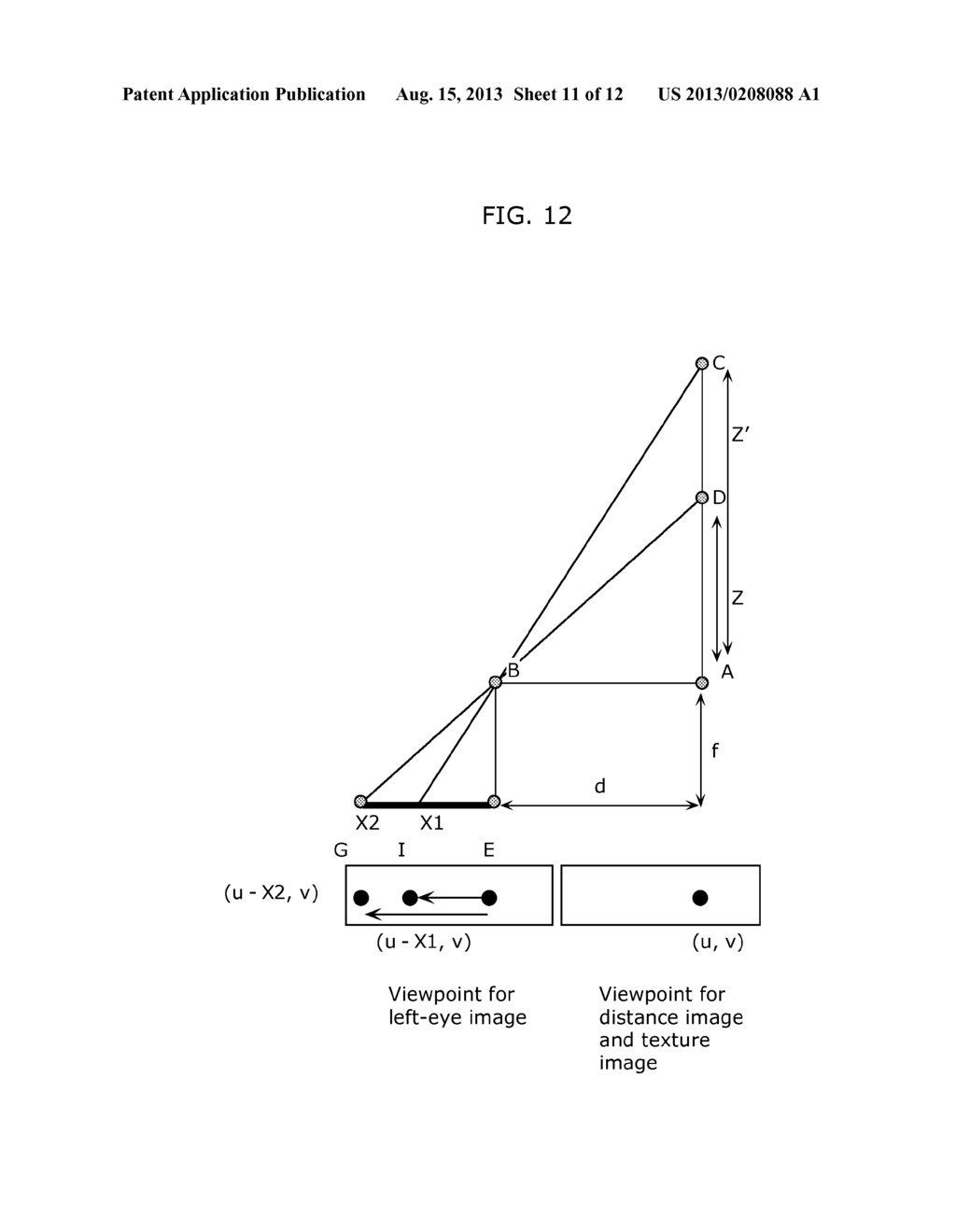 THREE-DIMENSIONAL IMAGE PROCESSING APPARATUS, THREE-DIMENSIONAL IMAGING     APPARATUS, AND THREE-DIMENSIONAL IMAGE PROCESSING METHOD - diagram, schematic, and image 12