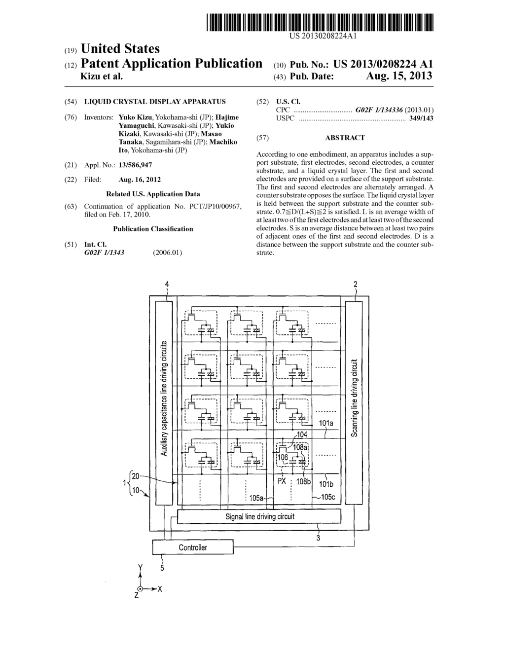 LIQUID CRYSTAL DISPLAY APPARATUS - diagram, schematic, and image 01