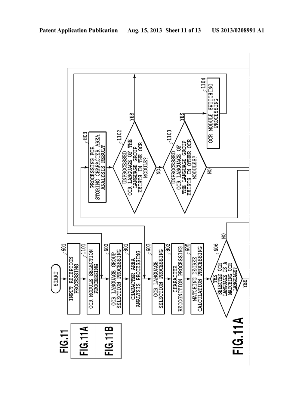 INFORMATION PROCESSING APPARATUS FOR DETERMINING MATCHING LANGUAGE FOR     CHARACTERS IN IMAGE - diagram, schematic, and image 12