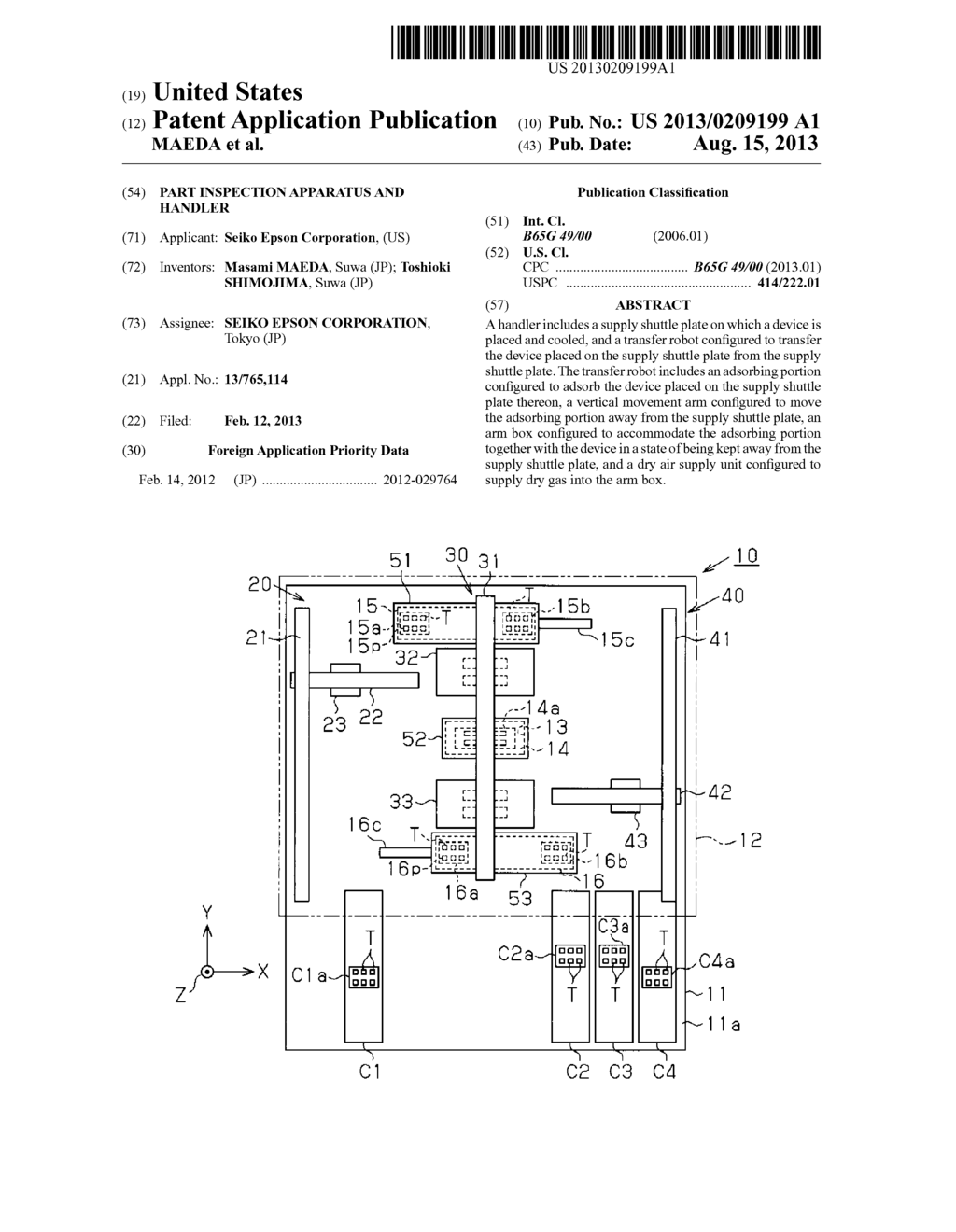 PART INSPECTION APPARATUS AND HANDLER - diagram, schematic, and image 01