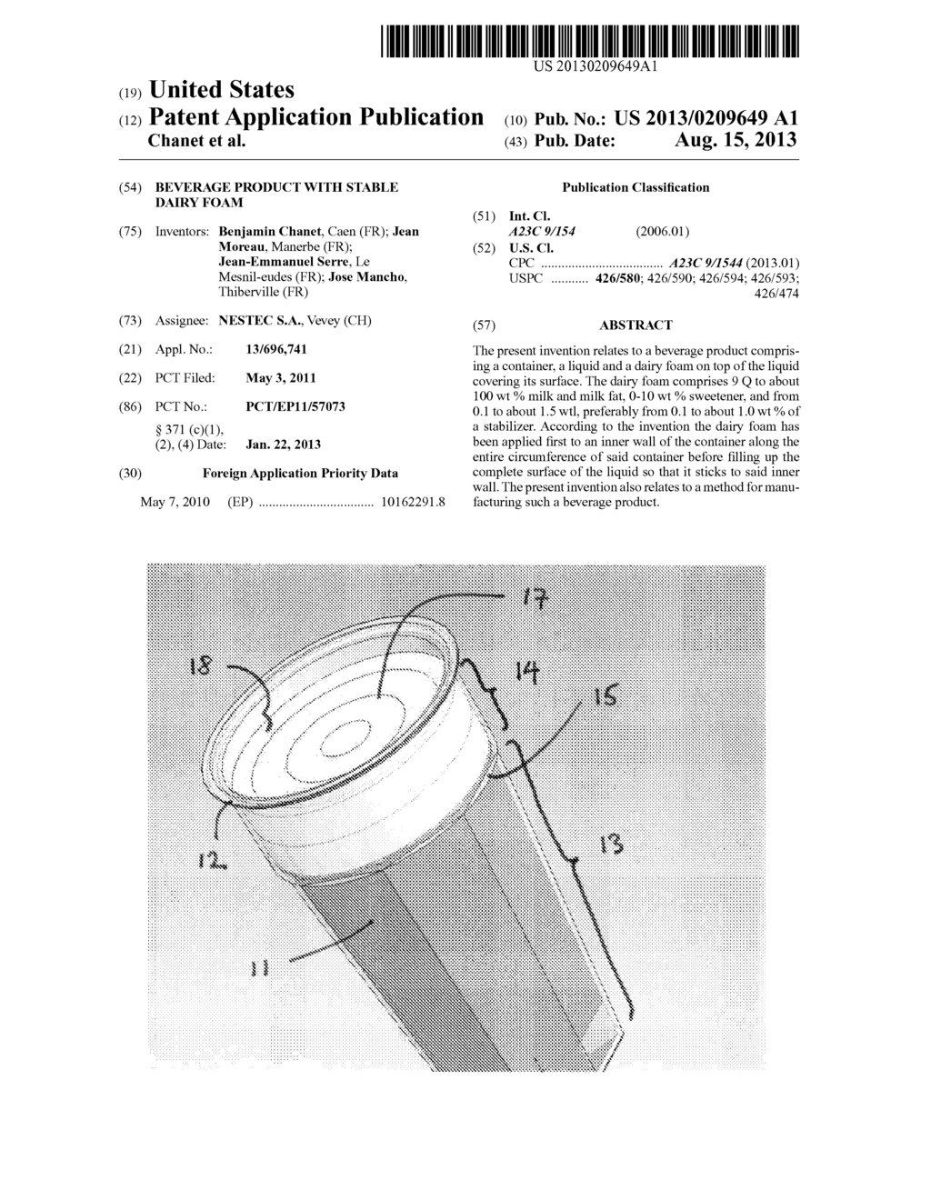 BEVERAGE PRODUCT WITH STABLE DAIRY FOAM - diagram, schematic, and image 01