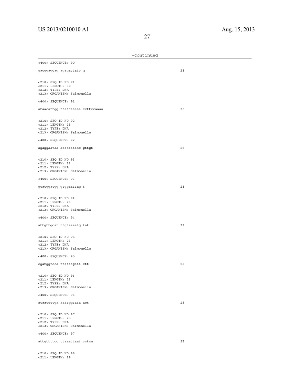 RAPID SALMONELLA SEROTYPING ASSAY - diagram, schematic, and image 38