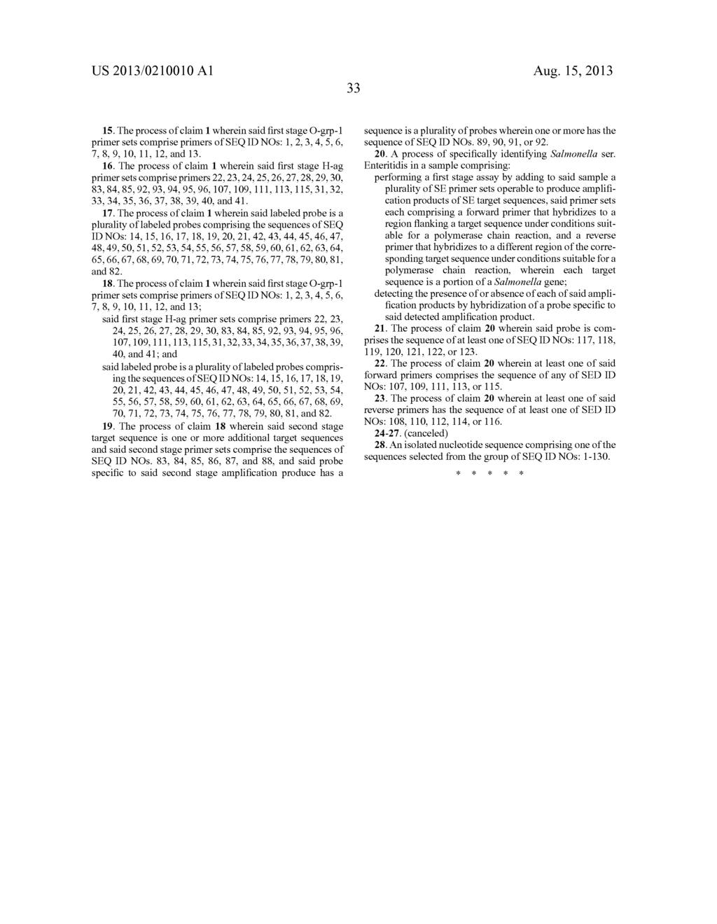 RAPID SALMONELLA SEROTYPING ASSAY - diagram, schematic, and image 44