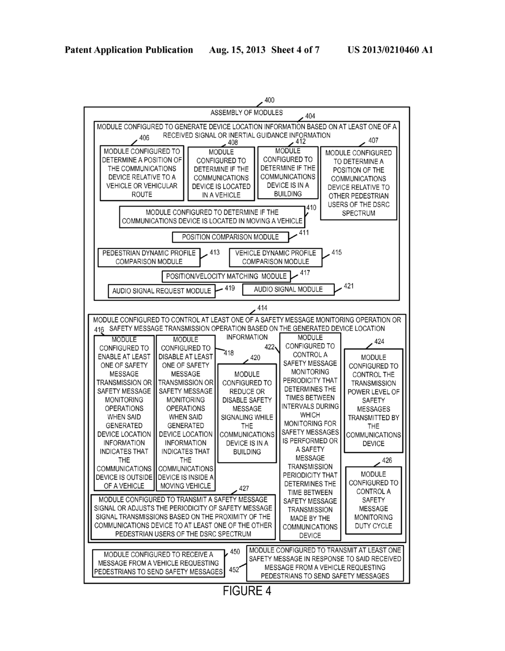 Apparatus and method for controlling transmission and reception of basic     safety messages by pedestrian users - diagram, schematic, and image 05