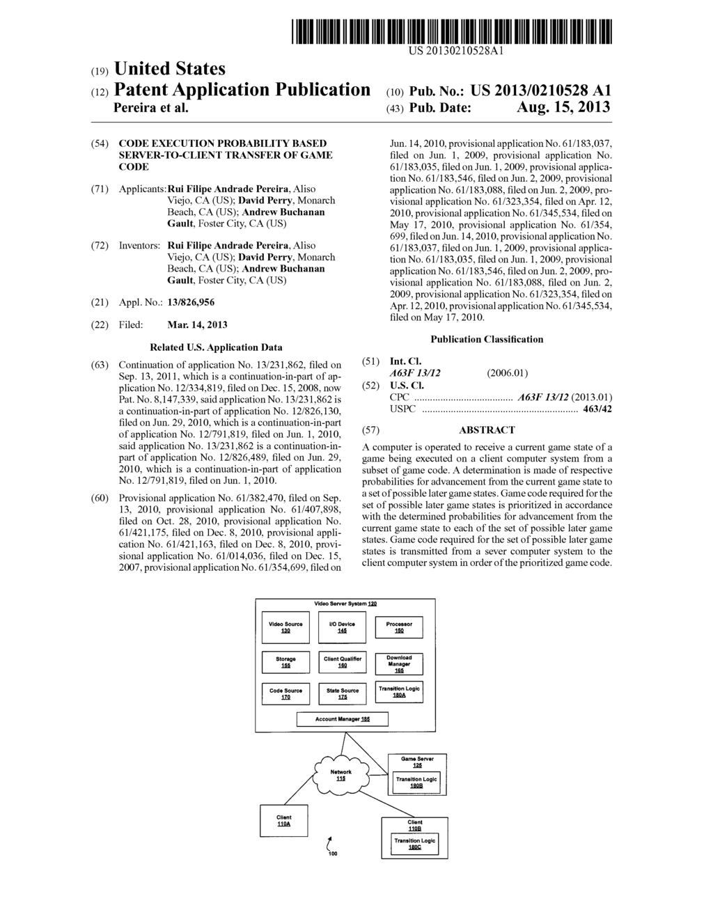 Code Execution Probability Based Server-to-Client Transfer of Game Code - diagram, schematic, and image 01