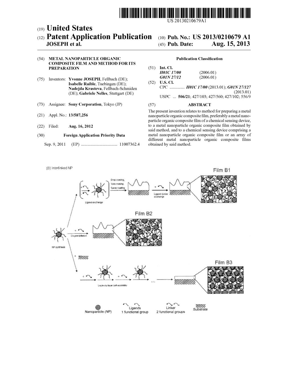 METAL NANOPARTICLE ORGANIC COMPOSITE FILM AND METHOD FOR ITS PREPARATION - diagram, schematic, and image 01