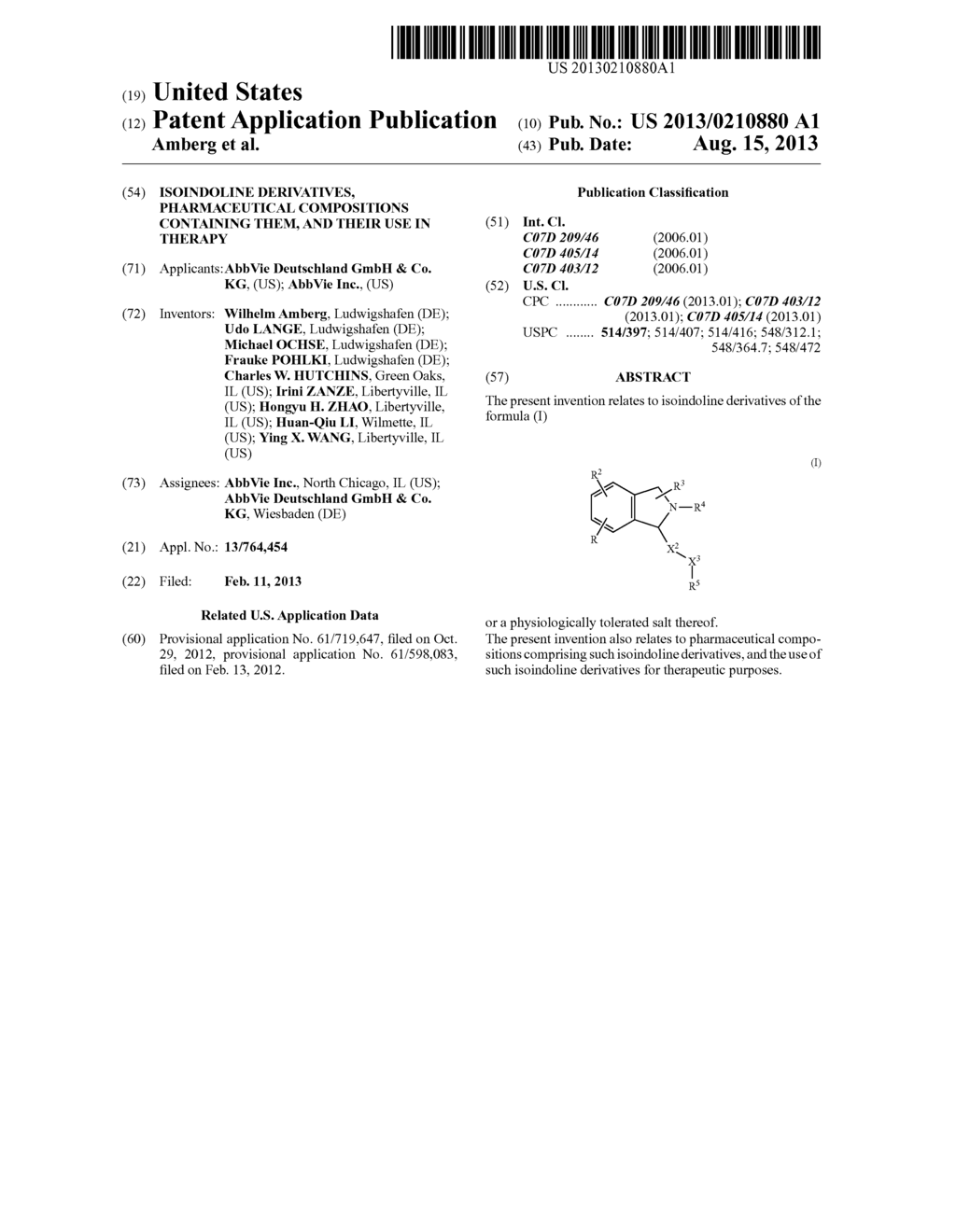 ISOINDOLINE DERIVATIVES, PHARMACEUTICAL COMPOSITIONS CONTAINING THEM, AND     THEIR USE IN THERAPY - diagram, schematic, and image 01