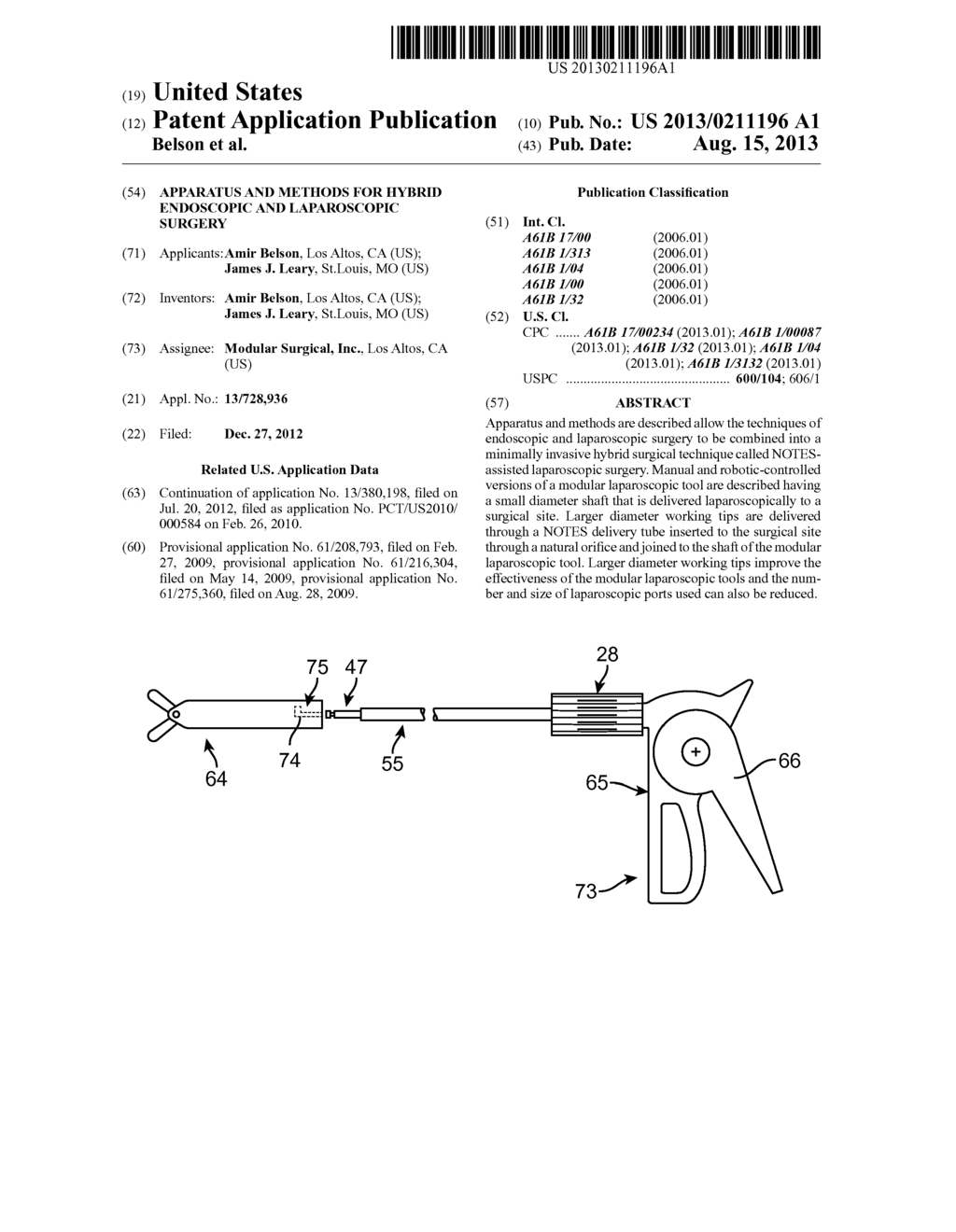 APPARATUS AND METHODS FOR HYBRID ENDOSCOPIC AND LAPAROSCOPIC SURGERY - diagram, schematic, and image 01