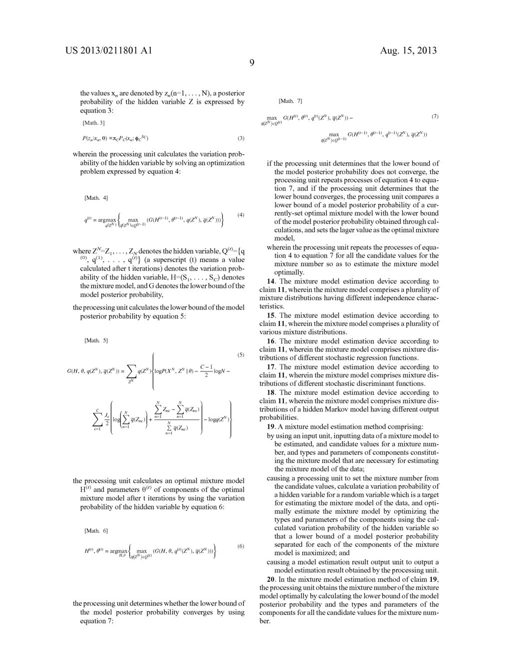 MULTIVARIATE DATA MIXTURE MODEL ESTIMATION DEVICE, MIXTURE MODEL     ESTIMATION METHOD, AND MIXTURE MODEL ESTIMATION PROGRAM - diagram, schematic, and image 12