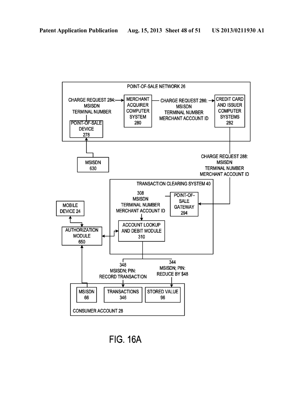 TRANSACTION AUTHENTICATION WITH AN MSISDN AT A POS ROUTED THROUGH A     MERCHANT ACQUIRER COMPUTER SYSTEM - diagram, schematic, and image 49