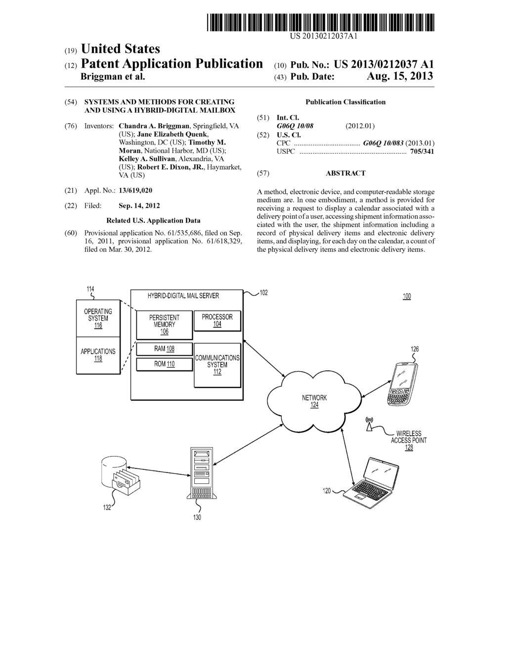 SYSTEMS AND METHODS FOR CREATING AND USING A HYBRID-DIGITAL MAILBOX - diagram, schematic, and image 01