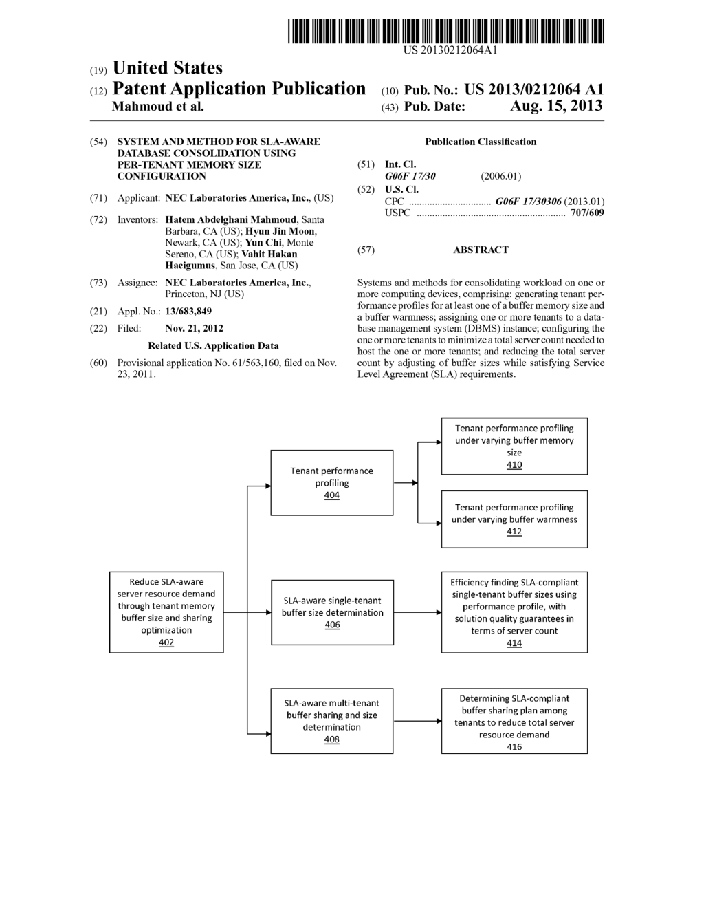 SYSTEM AND METHOD FOR SLA-AWARE DATABASE CONSOLIDATION USING PER-TENANT     MEMORY SIZE CONFIGURATION - diagram, schematic, and image 01