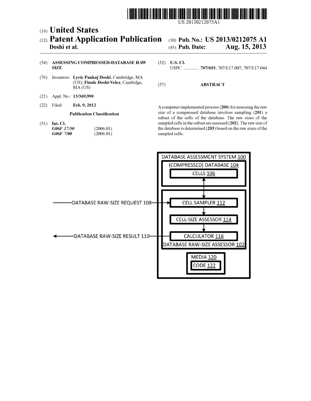 ASSESSING COMPRESSED-DATABASE RAW SIZE - diagram, schematic, and image 01