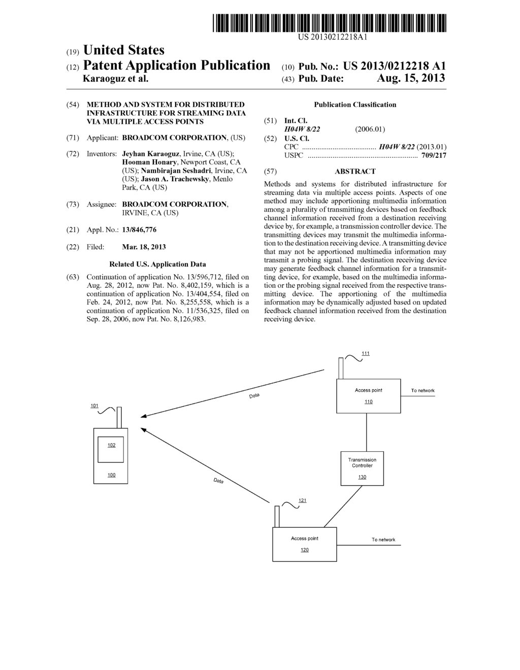 METHOD AND SYSTEM FOR DISTRIBUTED INFRASTRUCTURE FOR STREAMING DATA VIA     MULTIPLE ACCESS POINTS - diagram, schematic, and image 01