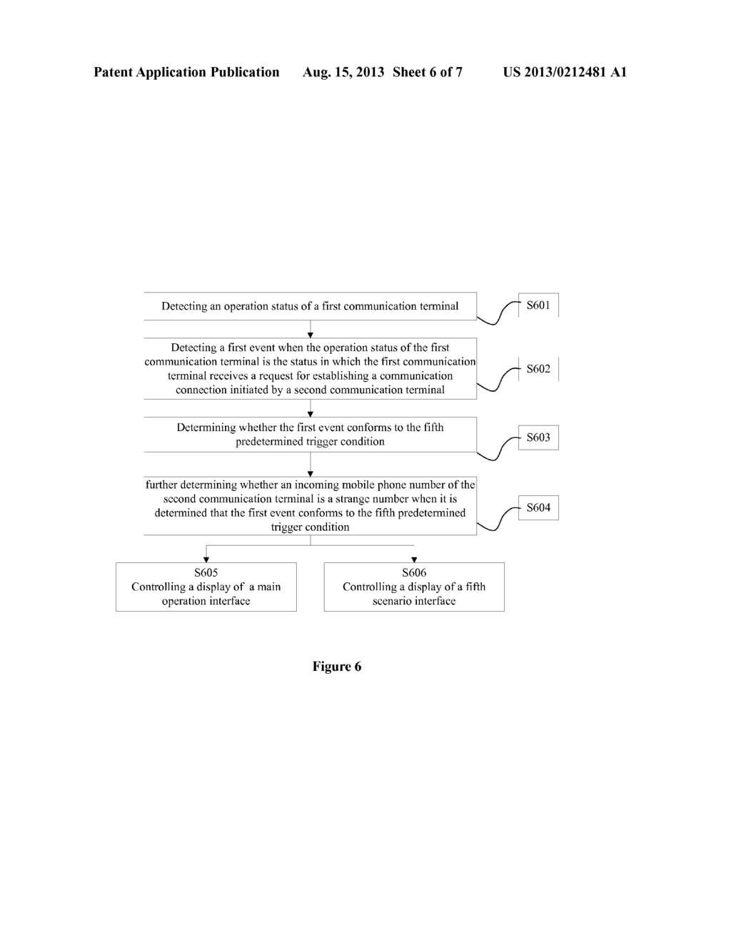 METHOD AND APPARATUS FOR CONTROLLING INTERFACE DISPLAY, AND COMMUNICATION     TERMINAL - diagram, schematic, and image 07