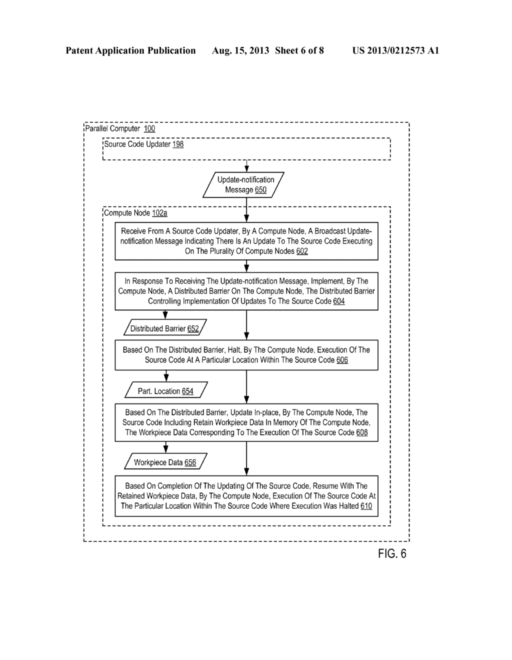 IMPLEMENTING UPDATES TO SOURCE CODE EXECUTING ON A PLURALITY OF COMPUTE     NODES - diagram, schematic, and image 07