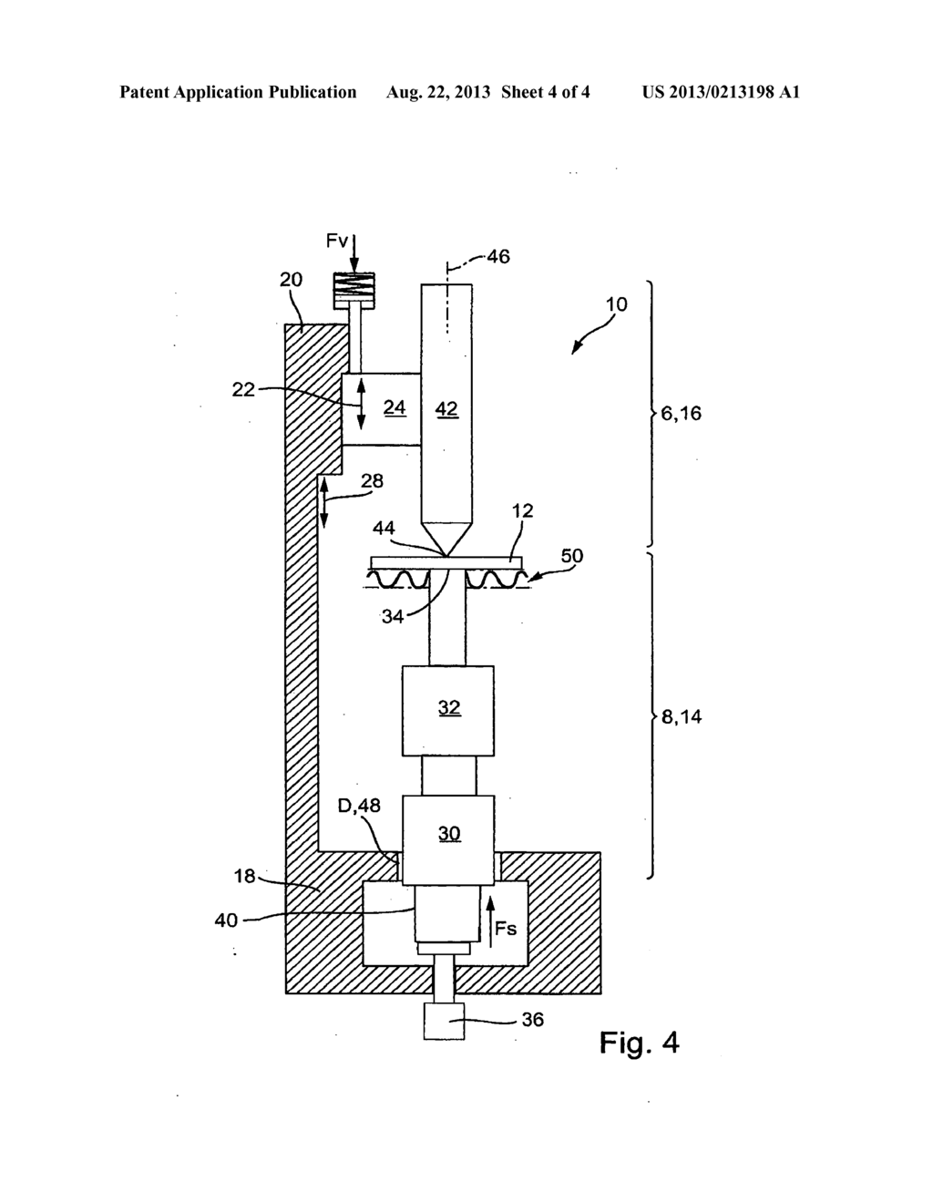 Device for processing workpieces using ultrasound and method for operating     that device - diagram, schematic, and image 05