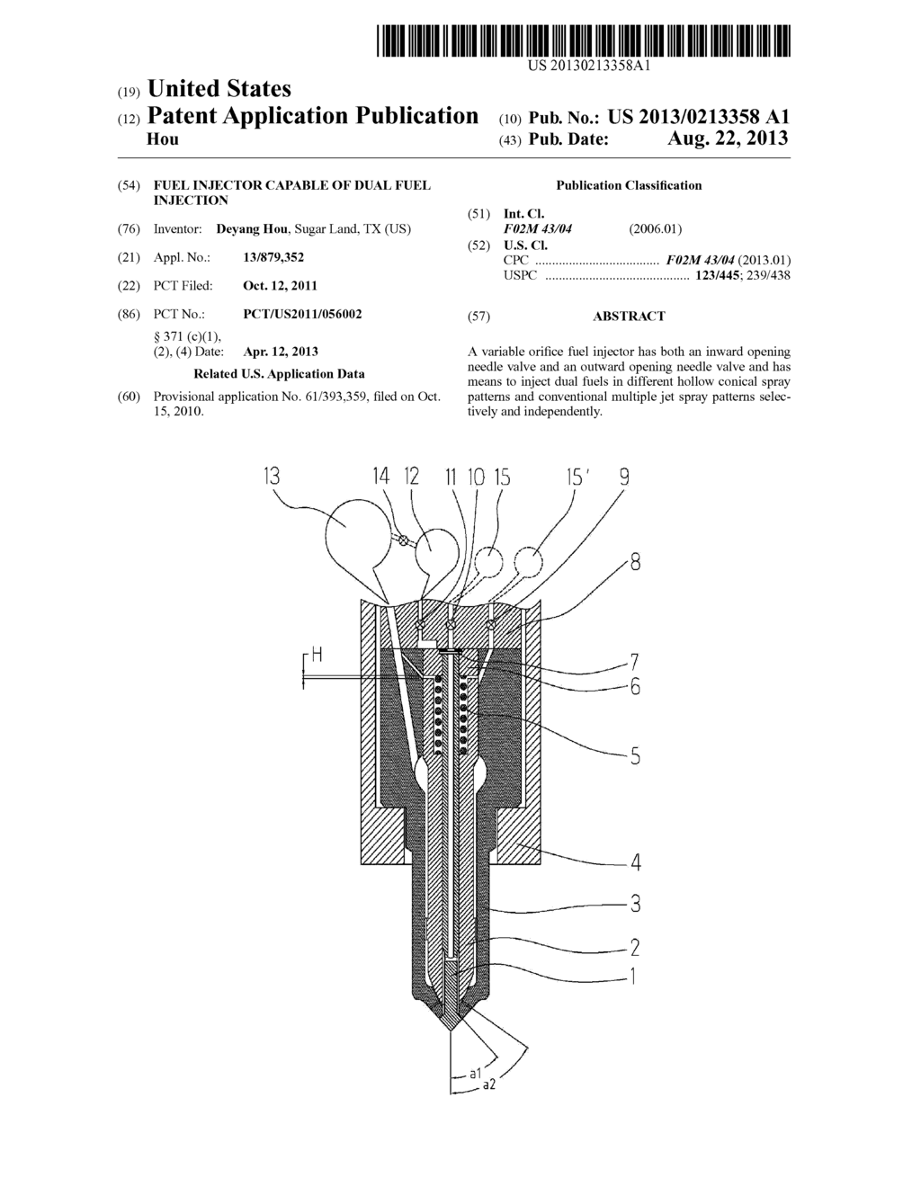 FUEL INJECTOR CAPABLE OF DUAL FUEL INJECTION - diagram, schematic, and image 01