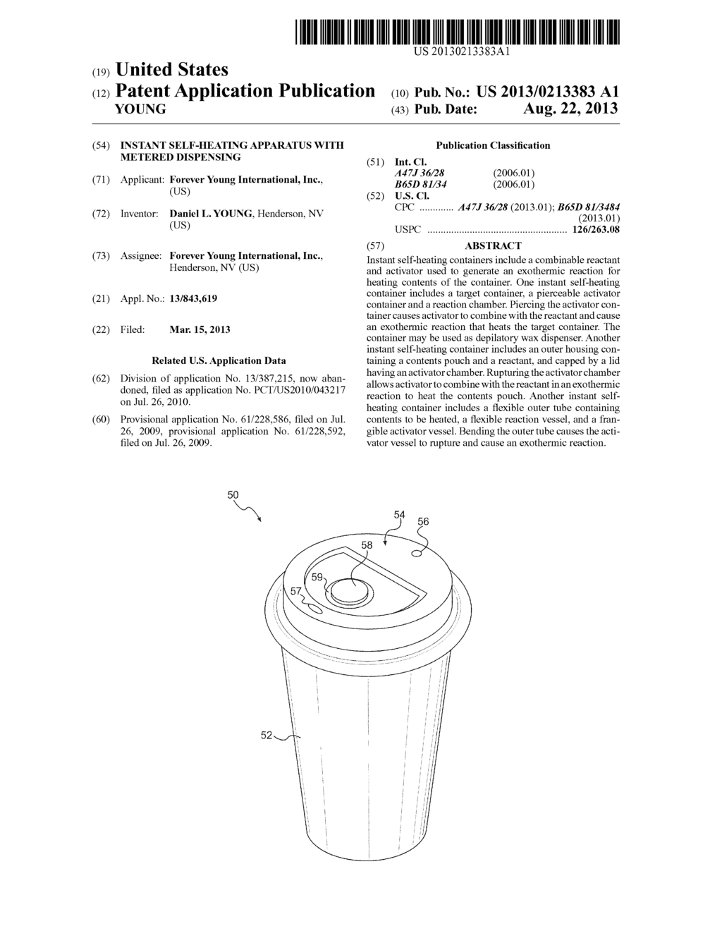 Instant self-heating apparatus with metered dispensing - diagram, schematic, and image 01