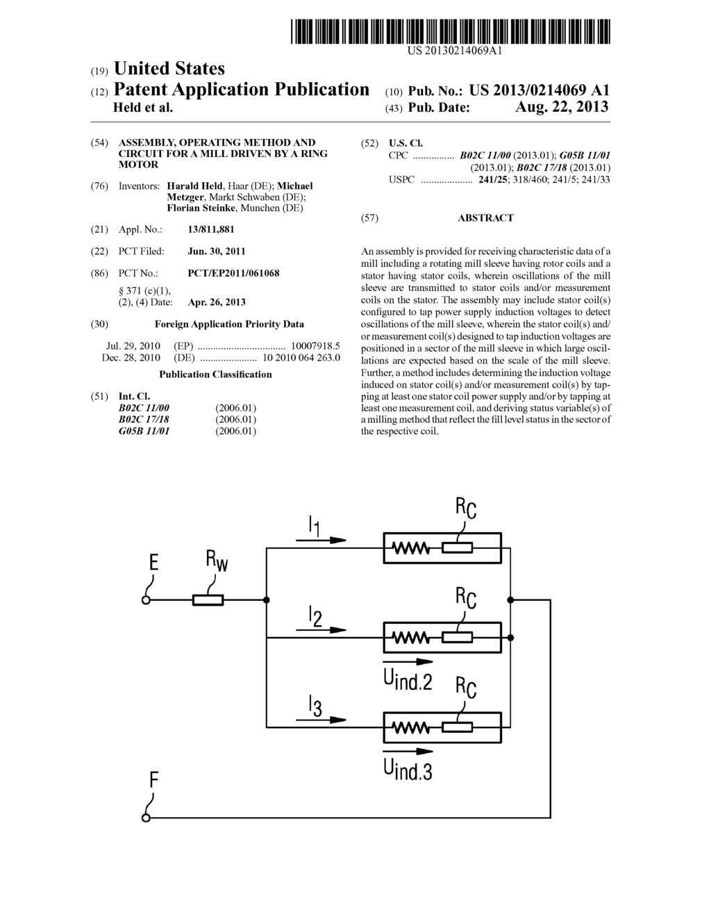 Assembly, Operating Method and Circuit for a Mill Driven by a Ring Motor - diagram, schematic, and image 01