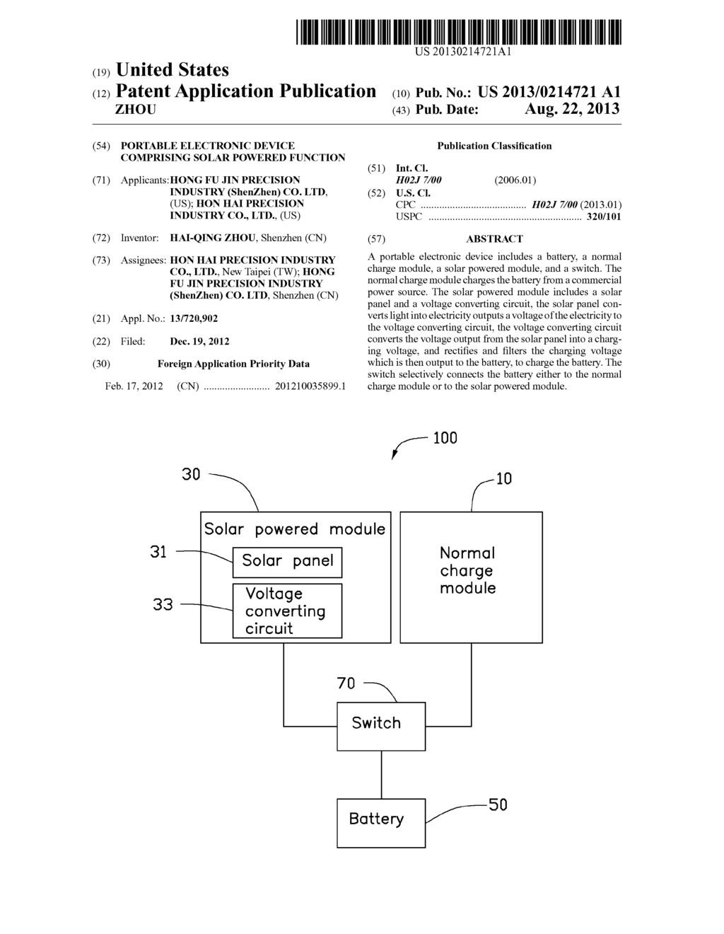 PORTABLE ELECTRONIC DEVICE COMPRISING SOLAR POWERED FUNCTION - diagram, schematic, and image 01