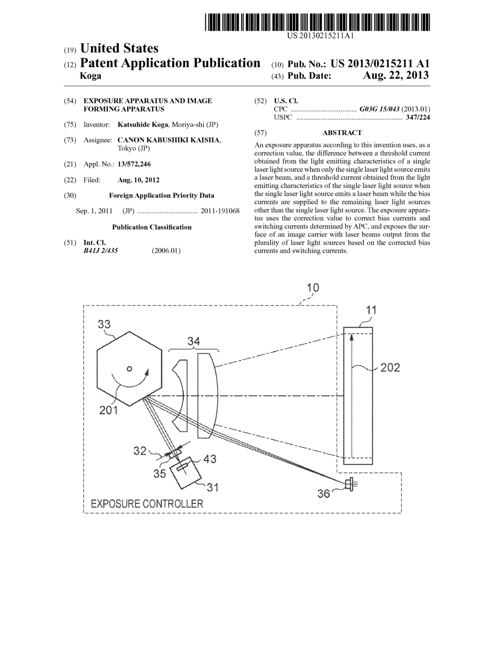 EXPOSURE APPARATUS AND IMAGE FORMING APPARATUS - diagram, schematic, and image 01