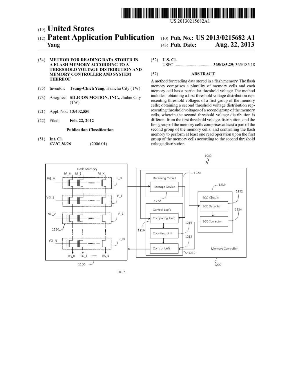 Method for Reading Data Stored in a Flash Memory According to a Threshold     Voltage Distribution and Memory Controller and System Thereof - diagram, schematic, and image 01