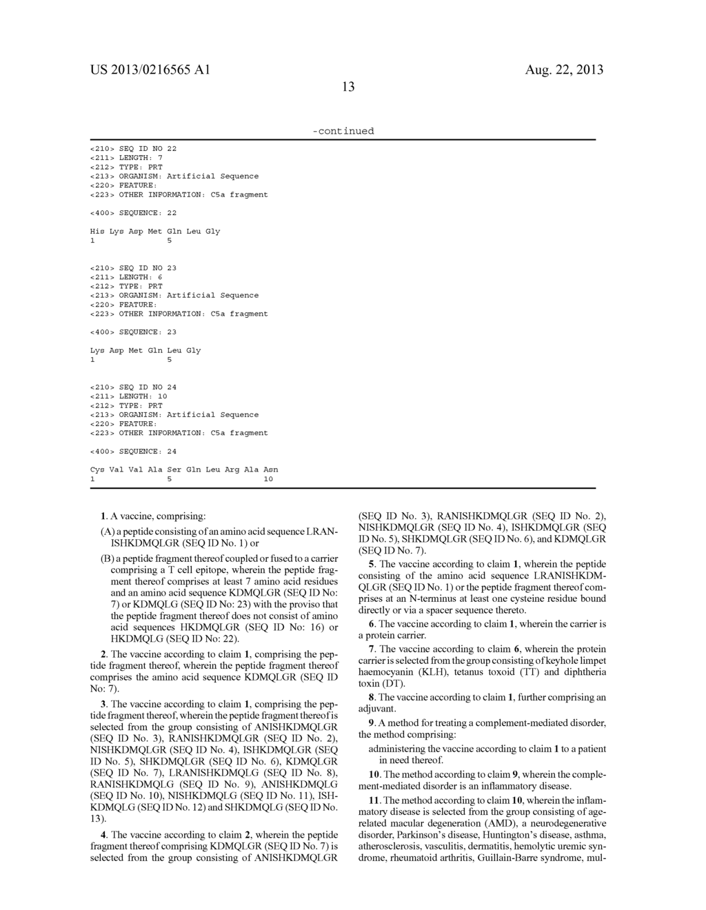 VACCINES BASED ON PEPTIDES OF THE COMPLEMENT PROTEIN C5A - diagram, schematic, and image 17