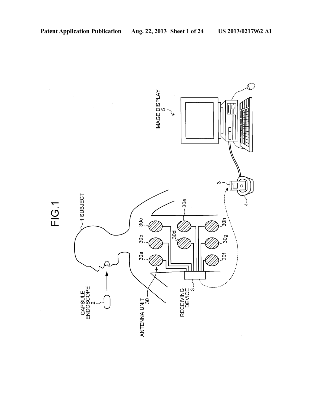 CAPSULE ENDOSCOPE SYSTEM, OPERATING METHOD OF IMAGE DISPLAY, AND     COMPUTER-READABLE RECORDING MEDIUM - diagram, schematic, and image 02