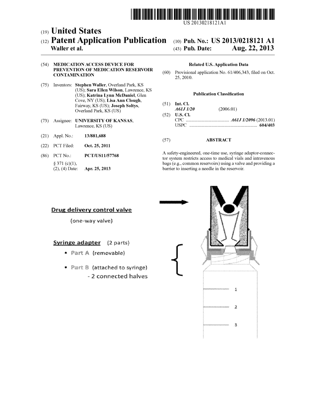 MEDICATION ACCESS DEVICE FOR PREVENTION OF MEDICATION RESERVOIR     CONTAMINATION - diagram, schematic, and image 01