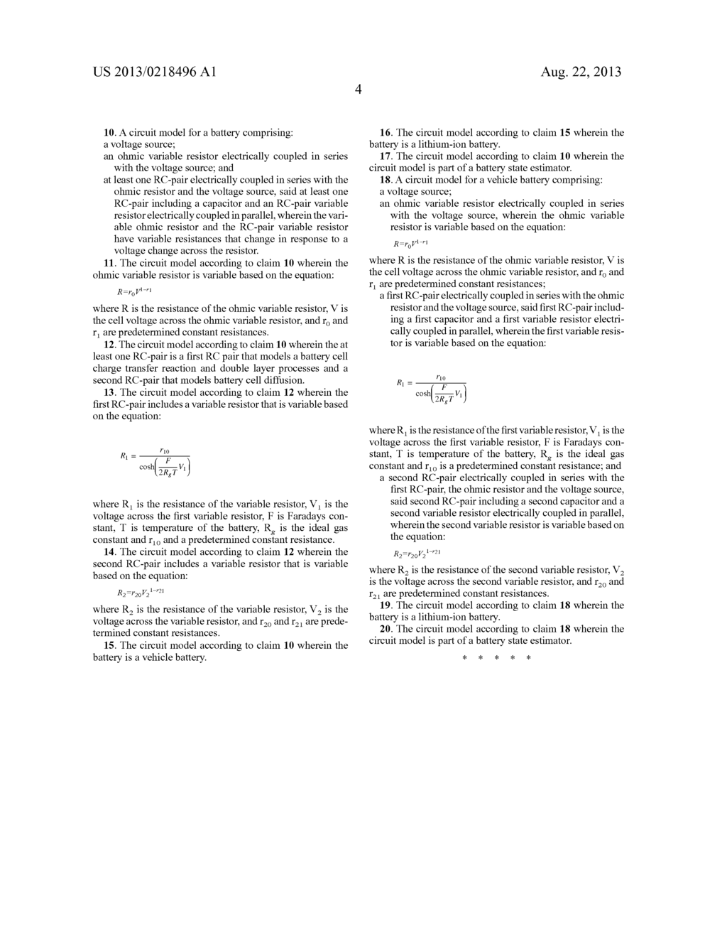 BATTERY STATE ESTIMATOR WITH OVERPOTENTIAL-BASED VARIABLE RESISTORS - diagram, schematic, and image 06