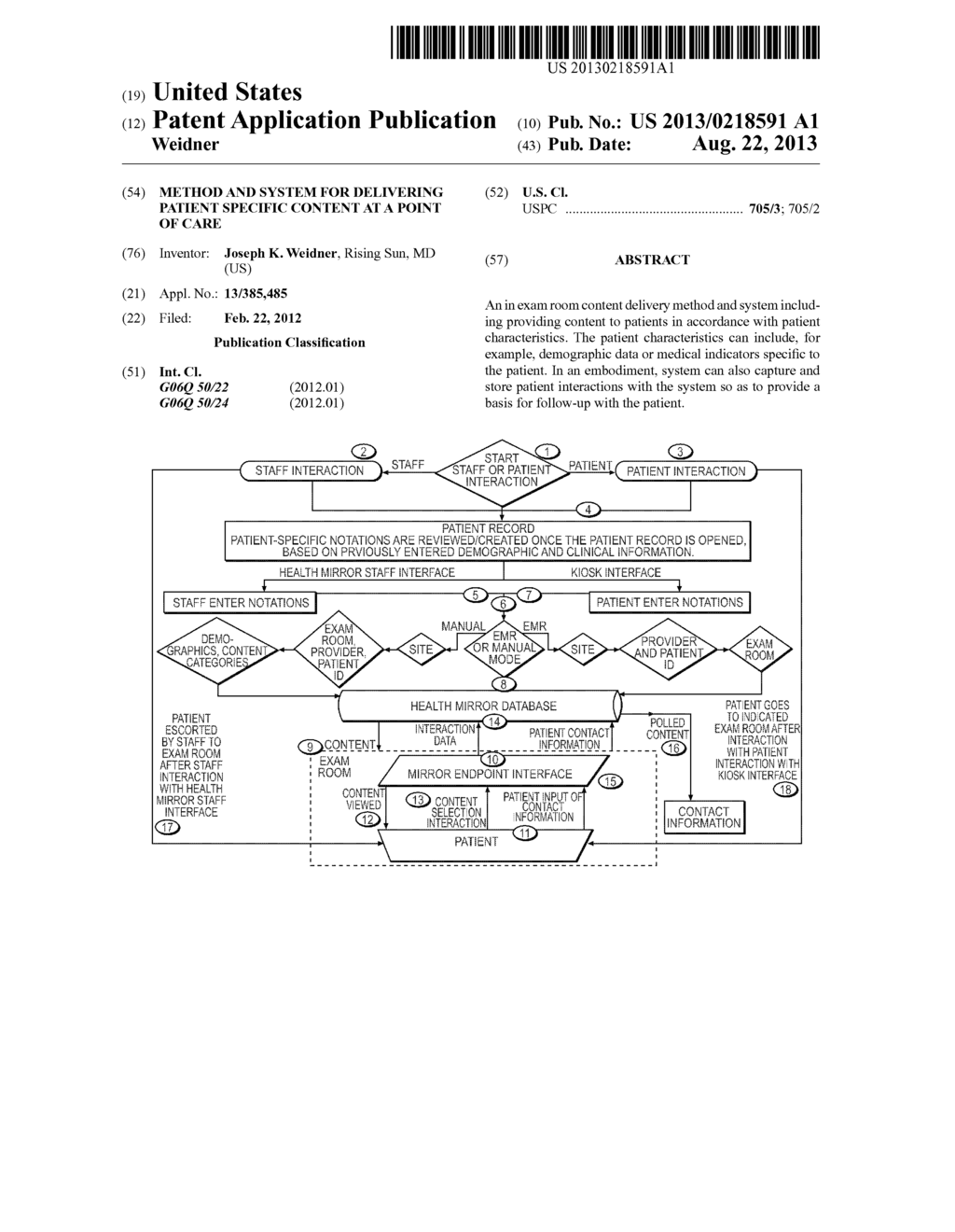 Method and system for delivering patient specific content at a pointof     care - diagram, schematic, and image 01