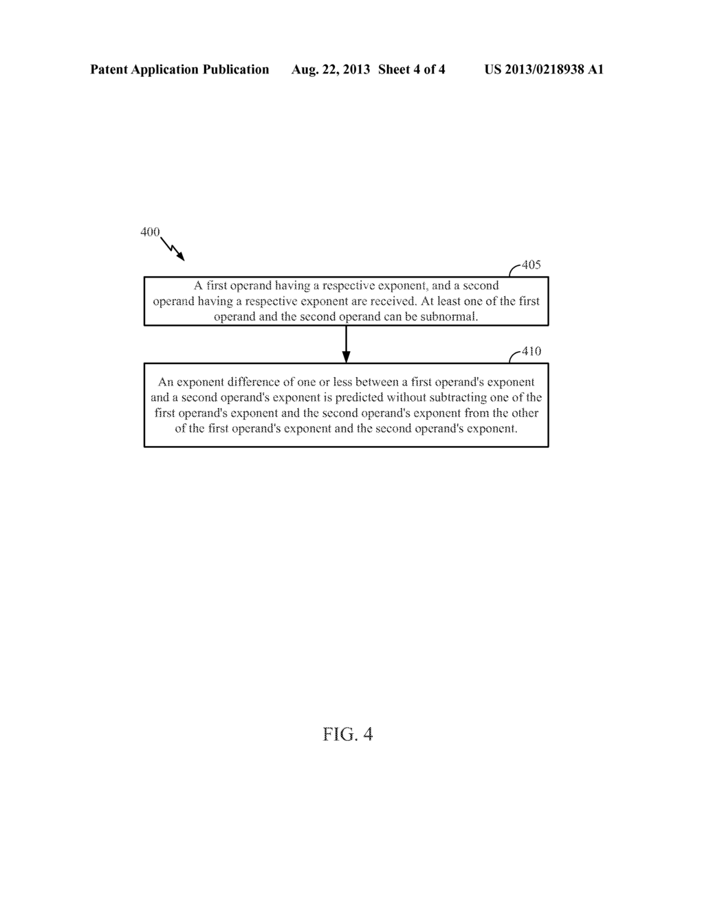 FLOATING-POINT ADDER WITH OPERAND SHIFTING BASED ON A PREDICTED EXPONENT     DIFFERENCE - diagram, schematic, and image 05