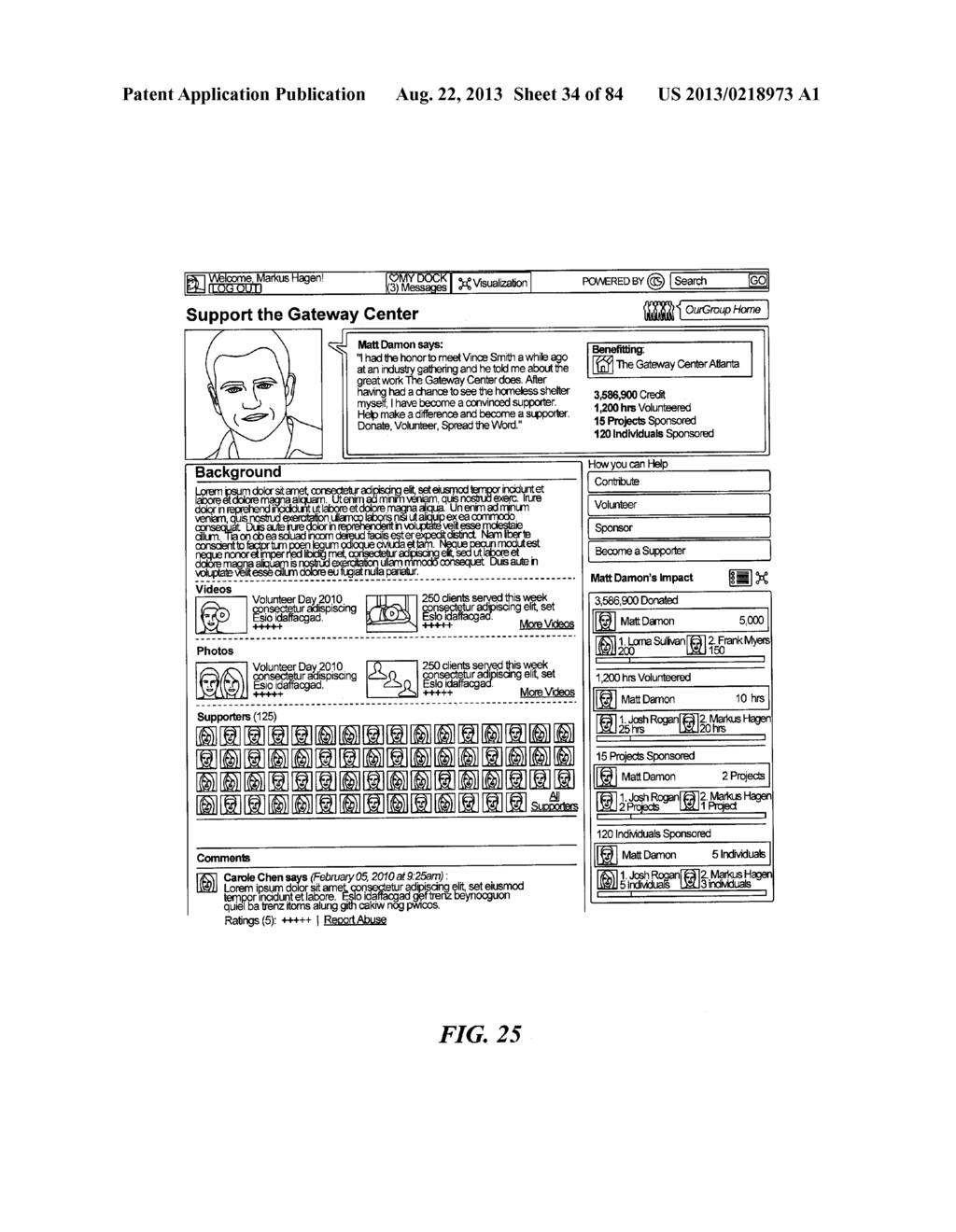 SYSTEM AND METHOD FOR PROVIDING SOFTWARE TOOLS WITHIN AN ONLINE PLATFORM     FOR ORGANIZING GROUPS AND COMMUNICATING WITH MEMBER CLIENTS OF GROUP - diagram, schematic, and image 35