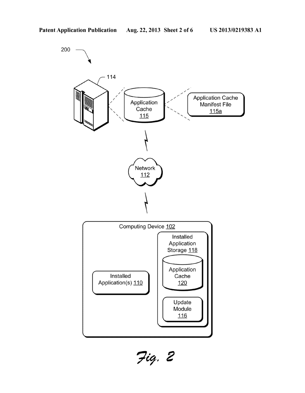 Using an Application Cache to Update Resources of Installed Applications - diagram, schematic, and image 03