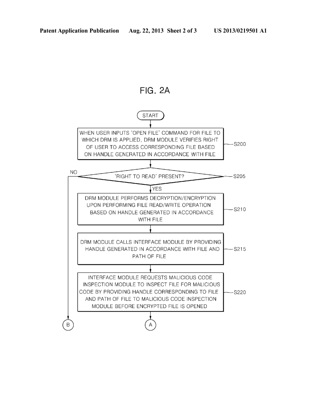 MALICIOUS CODE REAL-TIME INSPECTING DEVICE IN A DRM ENVIRONMENT AND     RECORDING MEDIUM FOR RECORDING A PROGRAM TO EXECUTE A METHOD THEREOF - diagram, schematic, and image 03