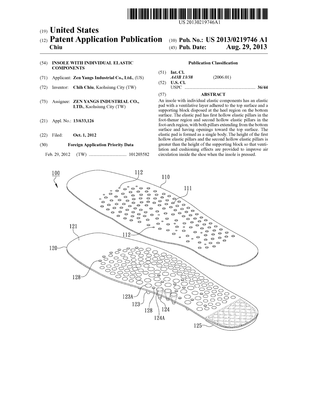 INSOLE WITH INDIVIDUAL ELASTIC COMPONENTS - diagram, schematic, and image 01